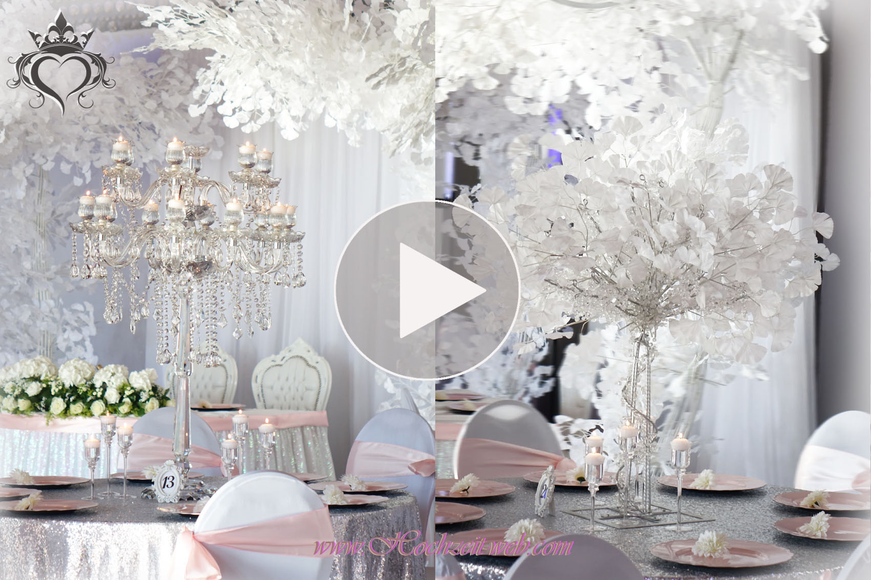 Hochzeitsdeko- Kristall-Baum-Kerzenstnder video